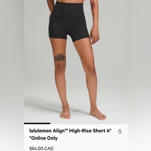 bnwot lulu align shorts